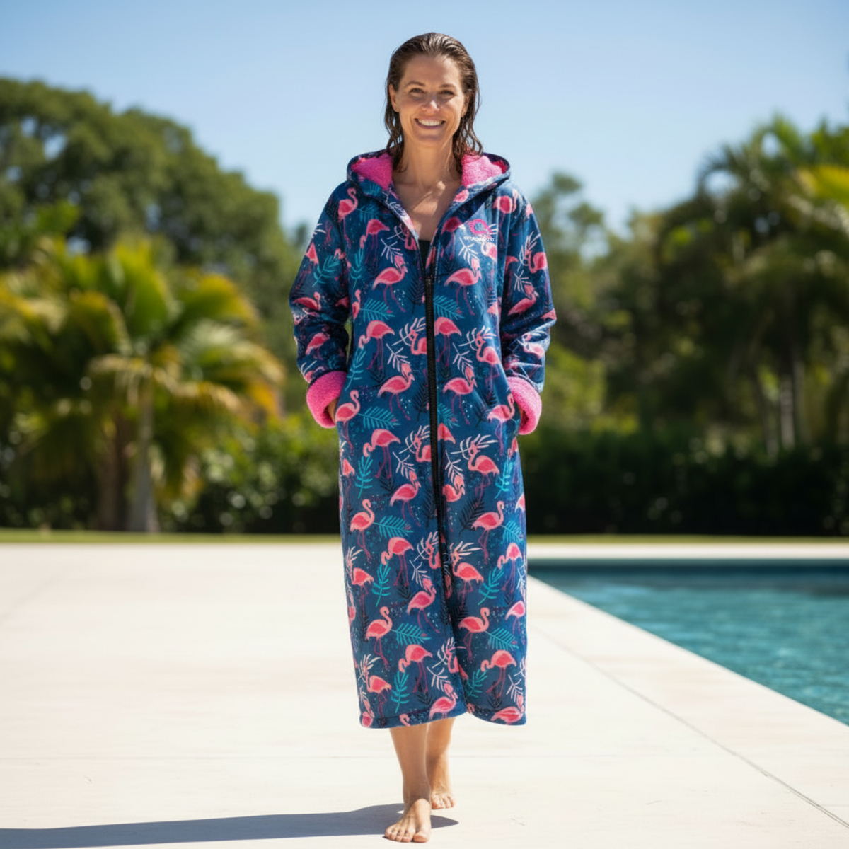 Flamingo Swim Parka Adults | Unisex | Sustainable – Aquadash US